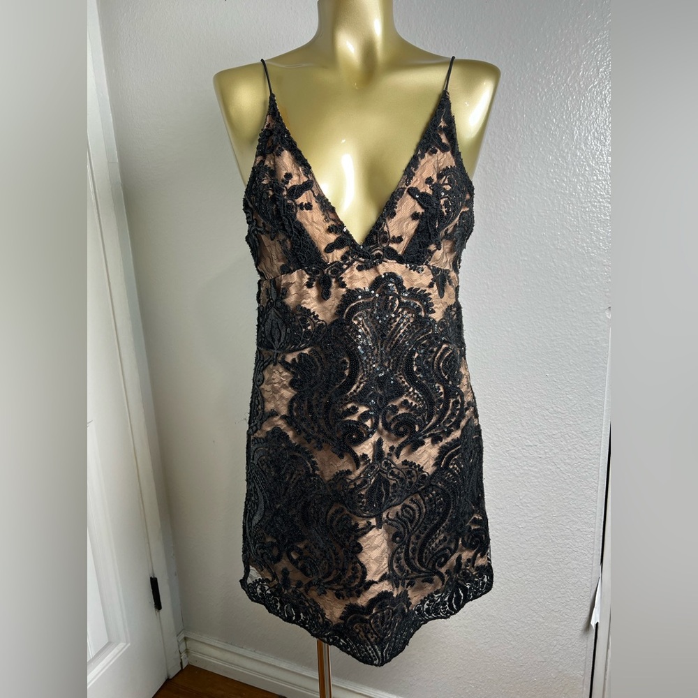 Free People Night Shimmers Mini Dress 0 - Picture 2 of 7
